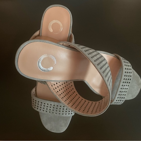 Journee Collection - Sonya Women's Perforated Casual Mule Sandals. - Picture 3 of 6